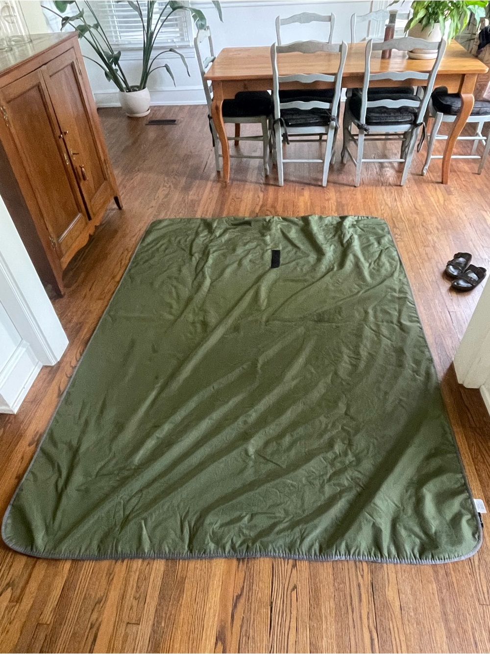 Olive Green Quilted Picnic Blanket